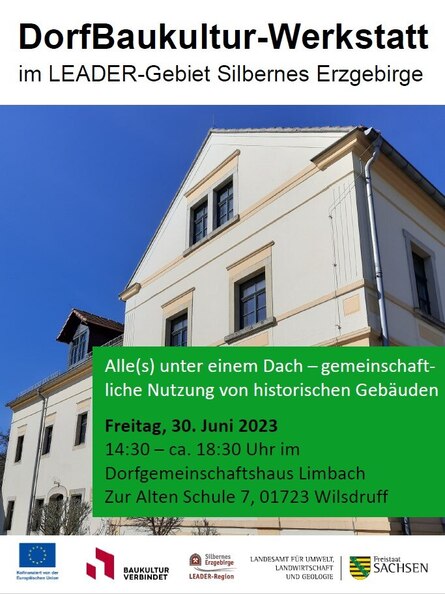 Einladungs-Flyer zur DorfBauKultur-Werkstatt in Limbach